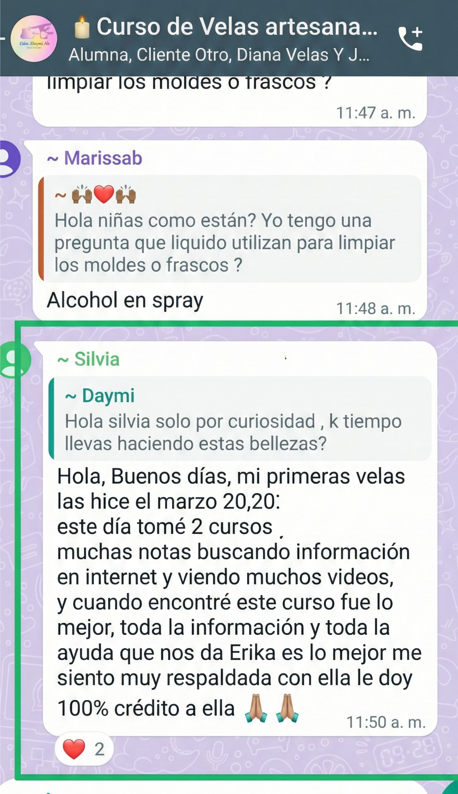 Testimonio alumna — reseña curso velas artesanales