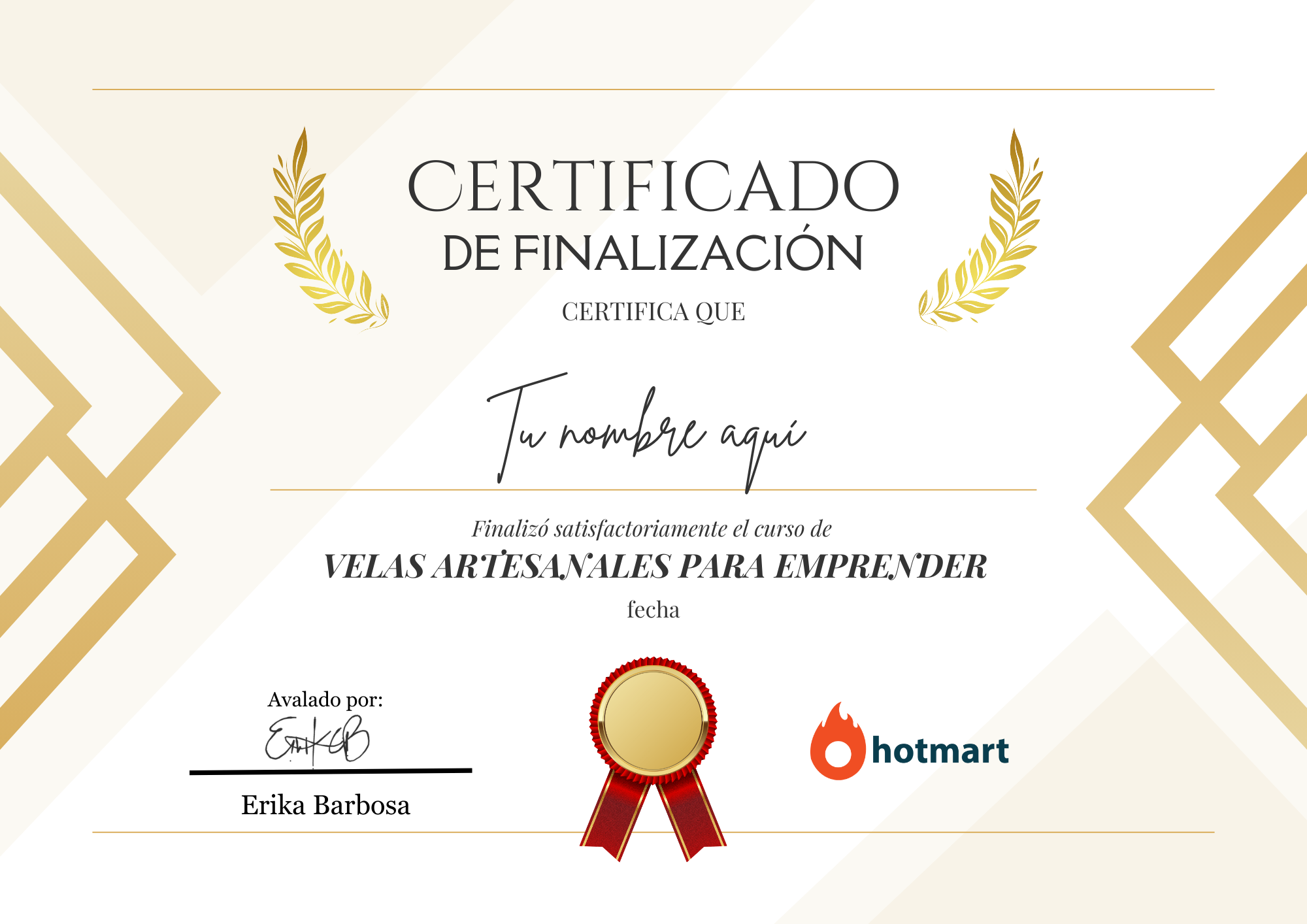 Certificado de Finalización - Velas Artesanales para Emprender
